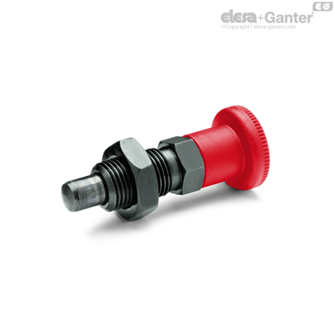GN 817-ST Indexing Plungers Steel, with red knob